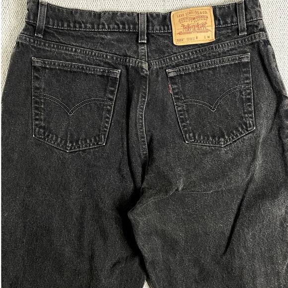 Levi's 522 Vintage Jeans Womens 18 36X30 Black High Rise Tapered Fit Leg USA 90s - Picture 7 of 13